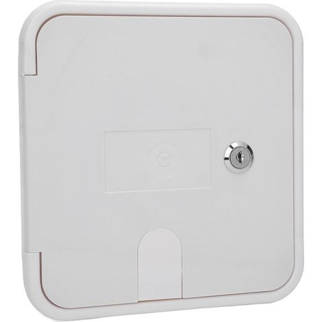 Couvercle de trappe d'alimentation pour caravane avec serrure - Compartiment de rangement sécurisé pour câbles électriques - Construction en ABS, idéal pour le branchement électrique de votre caravane (1/5)