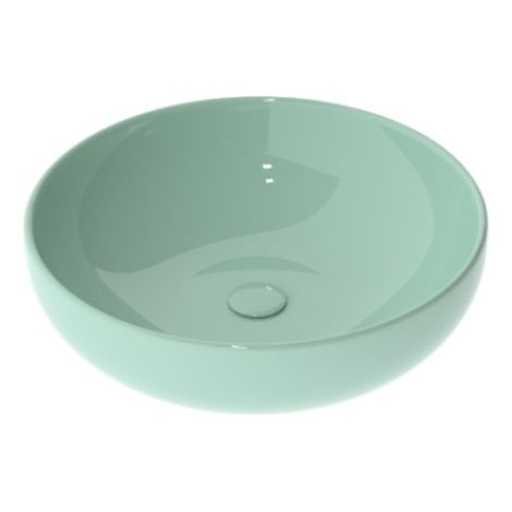 Lavabo a Bacinella Diametro 45 cm - Colore Acqua Lucido Appoggio - Ceramica Smaltata (1/3)