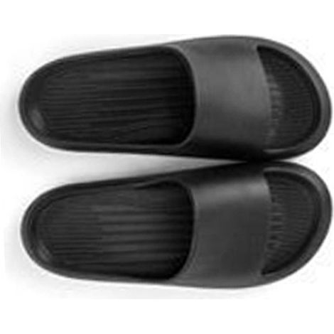 Pantoufles de douche en EVA, sandales plates, chaussures de douche pour salle de bain, piscine et plage, pour femmes et hommes, noires, pointures 37-38.