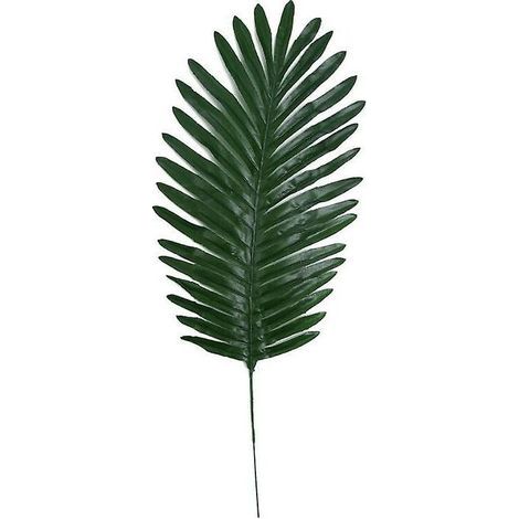 20 hojas de palma artificiales con tallos, imitación de planta tropical artificial (verde) (1/5)