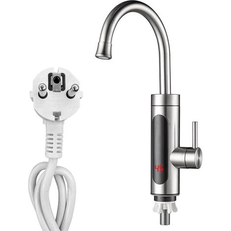 Elektrischer Wasserhahn mit integriertem Wassererhitzer,Küchenarmatur 220 V 3000 W,360°-LED-Temperaturanzeige (1/2)