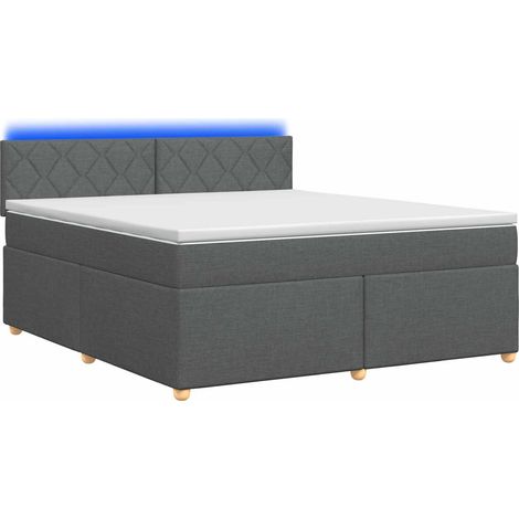 Maison Exclusive - Letto box spring con materasso Grigio Scuro 160 x 200 cm (1/5)