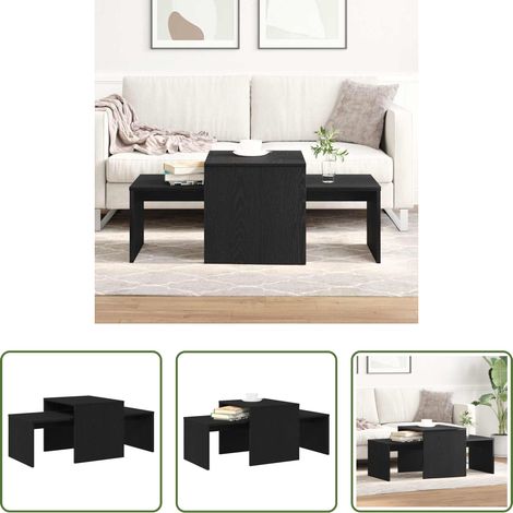 Bois d'ingénierie - Tables gigognes Chêne noir 100 x 48 x 40 cm Bois d'ingénierie (1/5)