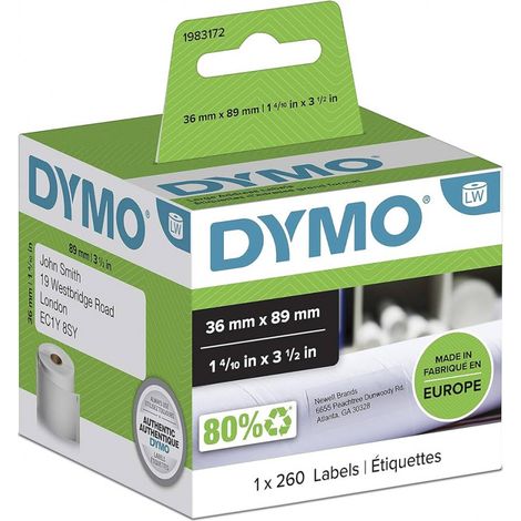 DYMO Adressetikett DYMO® Original 36 x 89 mm (B x H) Papier weiß 260 Etik./Rl.