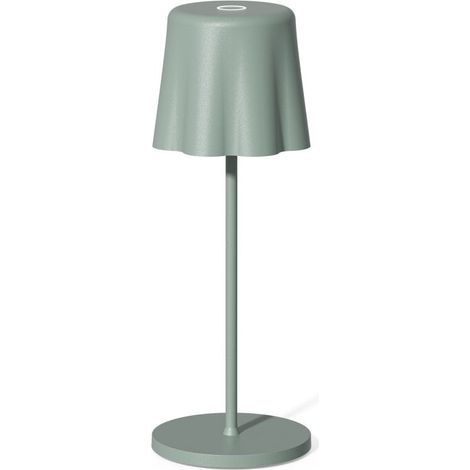 Fade Lampada da Tavolo Aladina Led Ricaricabile H 30 Cm D 11 Cm Wireless Dimmerabile Salvia (1/2)