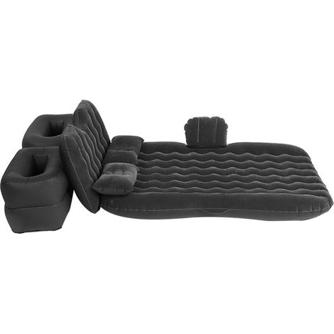 Inflatable mattress for indoor/outdoor use, camping, travel, car back seat, airbag (black) (1/5)