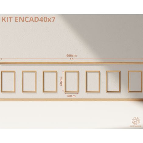 Kit moulures murales décorative 400cm - Cimaises - Plinthes - Style Haussmannien - Encadrement a peindre - 36 pièces (1/5)