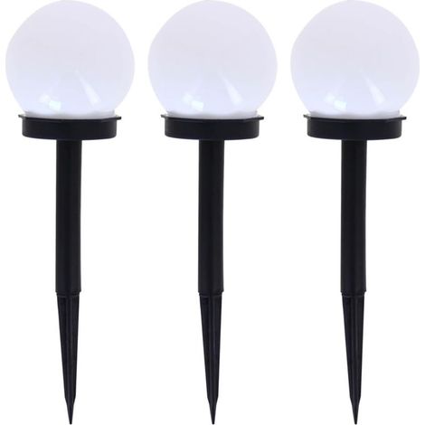 GDHZS- Lot de 3 lampes d'ambiance de jardin rondes lumineuses colorées de 10cm de diamètre pour jardin, extérieur, minimaliste (1/5)