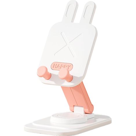 Support pour Téléphone Support Pliable de Téléphone Rotation 360° Support Universel Design Lapin pour Tablettes Maison, Cuisine, Chambre & (1/5)