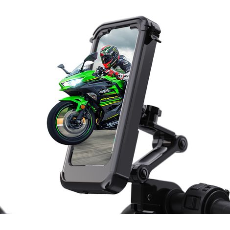 Handyhalterung Fahrrad Wasserdicht, Universal Anti-Vibration/360 Grad Schutz/Touch ID & Face ID Handy Halterung Motorrad Fahrradlenker mit Umhängeband