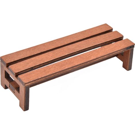 Banc miniature pour maison de poupée, aspect réaliste et lumineux, échelle 1:12, idéal pour la décoration et les cadeaux. (1/5)