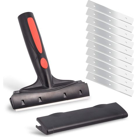 Heavy Duty Scraper, Grattoir Haut de Gamme pour Papier Peint Avec 10 lames, Grattoir de Sols, Grattoir Sol/Colle/Joints/Papier Peint (1/5)