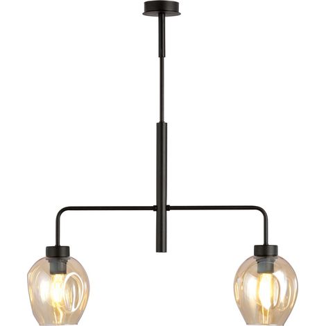 Suspension Emibig Lukka verre noir/ambre 2xE27 75 cm (1/5)