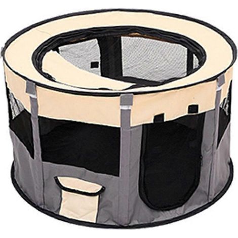 Tente pour animaux pliable, chambre de mise bas fermée, tente d'élevage pour chats, cage confortable pour chiens - Gris (1/5)