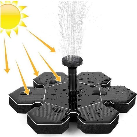 Fontana solare da esterno da 1,5 W, pompa ad acqua solare, pompa ad acqua solare per laghetto con batteria e 4 ugelli, mini fontana galleggiante, ideale per fontane decorative da giardino e per laghet (1/5)