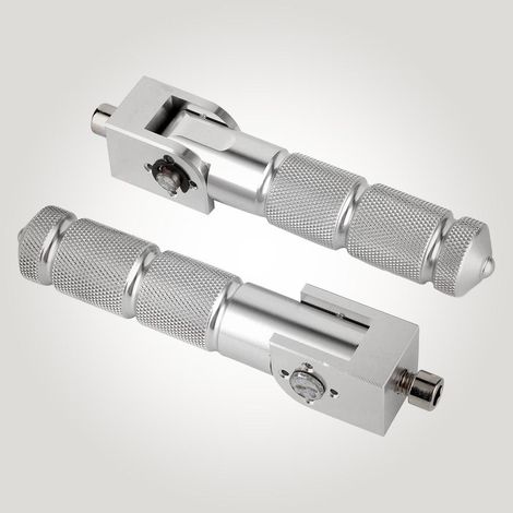Repose-pieds pliables M8 pour moto, 2 pièces, pédales en aluminium antidérapantes 8 mm, universelles, pliables et fixes à 90°, tige de support pour pédale passager (1/5)