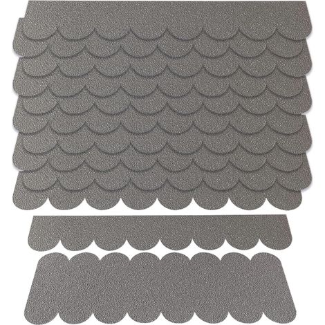 32 mini bardeaux de toit, auto-adhésifs, imperméables, gris, pour nichoirs oiseaux, cages lapins, hôtels à insectes (1/5)