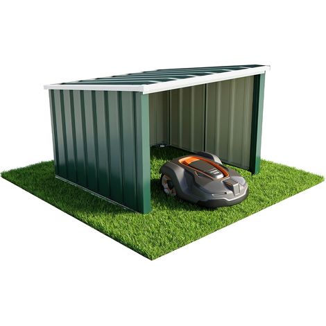 VOUNOT® Garage pour robot tondeuse en métal 78×92×62cm, Abri extérieur protection contre les intempéries et UV, Vert (1/5)