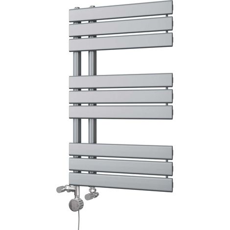 Tristan - Silver Dual Fuel Towel Rail H816mm x W500mm Thermostatic (1/3)