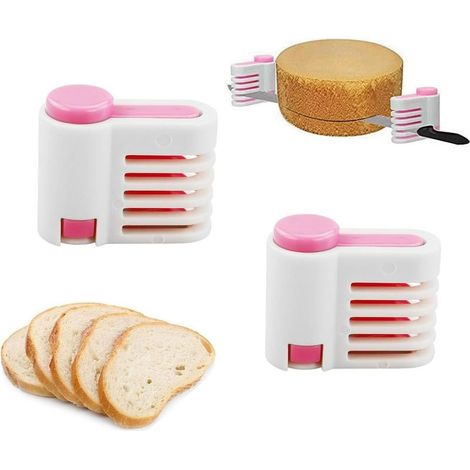 pezzi Affettatrice per torte fai da te, affettatrice per pane, affettatrice per torte a strati, strumento per affettare 5 strati per appassionati di cucina e pasticceria (rosa) (1/5)