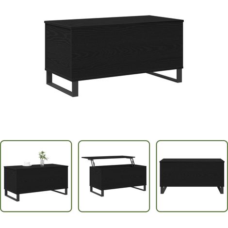 Wohnzimmer Couchtisch - Couchtisch Schwarz Eichen-Optik 90 x 44,5 x 45 cm Holzwerkstoff (1/5)
