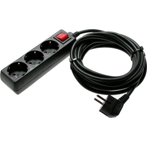 3-fach Steckdosenleiste 5m 230V schwarz Ein-Ausschalter IP20