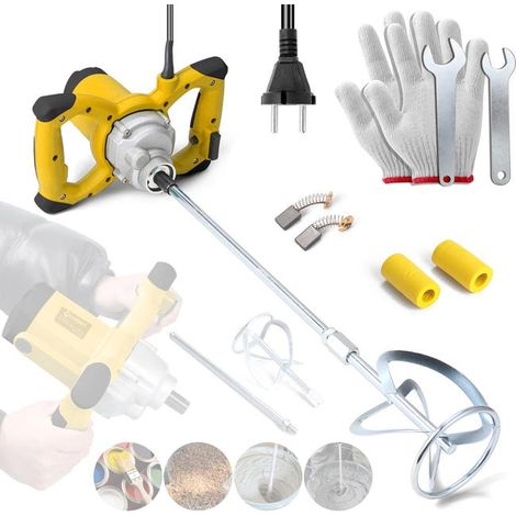 Bétonnière électrique 2600W – Mélangeur à ciment et à peinture, 6 vitesses, double poignée ergonomique, pour ciment, mortier et plâtre (1/3)