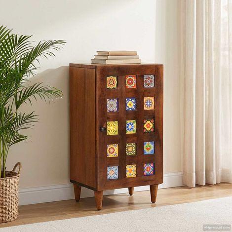 vidaXL Credenza con porta Noce 40 x 33 x 75 cm Legno di mango massello