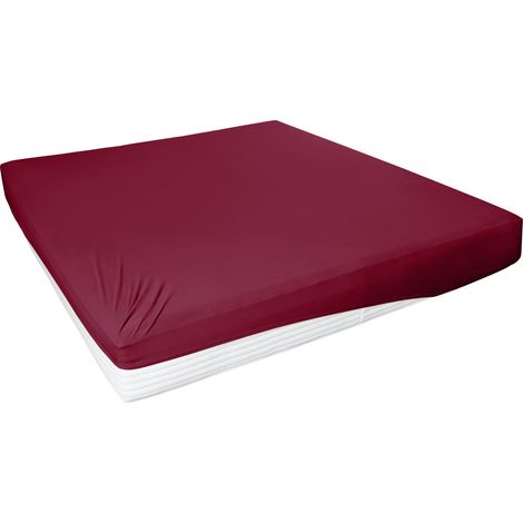 Westminster Spannbetttuch Jersey Elastan 190 x 200 cm bordeaux Spann-Bettlaken