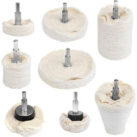 Set di 8 ruote lucidanti piatte e coniche LITZEE (6,3 mm)