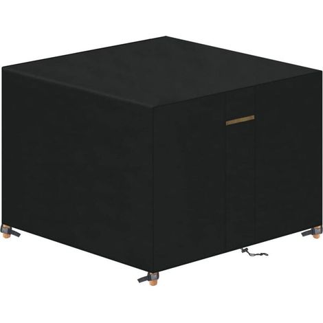 Housse Protection Table de Salon de Jardin Bâche Table Jardin Imperméable et au Vent Anti-UV 420D Tissu Oxford avec Grilles D‘aération et Boucle Verrouillage Noir Carré 90x90x90cm-Ineasicer (1/4)