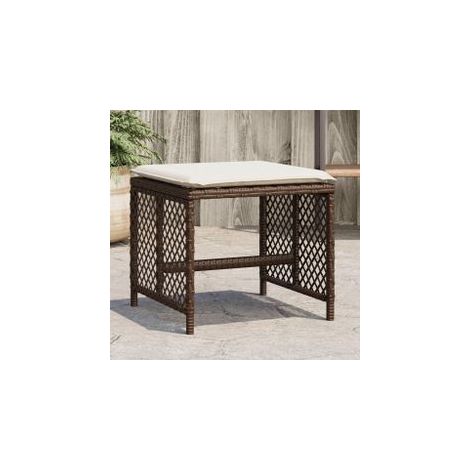 Tabourets de jardin avec coussins 4pcs marron 41x41x36 rotin (1/5)