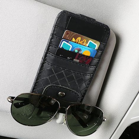 Porte-cartes multifonction organiseur pare-soleil voiture, rangement pochettes, sac à documents, accessoire auto, 1 pièce (1/5)