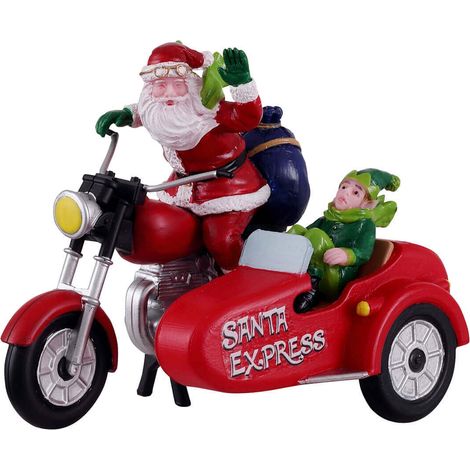 Decorazione "Babbo Natale Express" per Villaggio di Natale e presepe, in Plastica da h 6,7 cm (1/4)