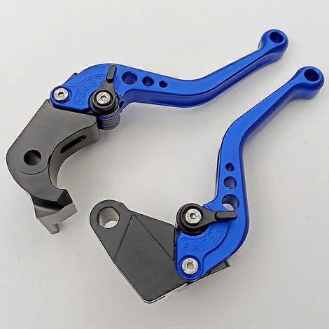 Pour la nouvelle moto Kawasaki Z900RS/SE, levier de frein, d'embrayage et de klaxon modifié en alliage d'aluminium (poignée courte bleue) (1/5)