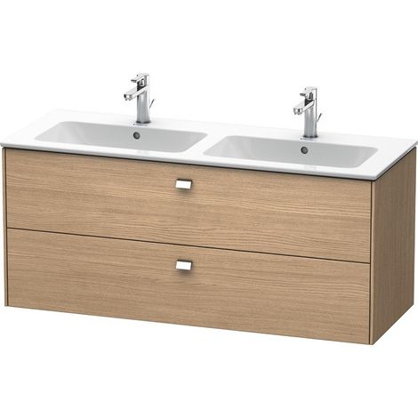 Meuble sous-vasque BRIOSO 553x1290x479mm Griffe chromé eu chêne