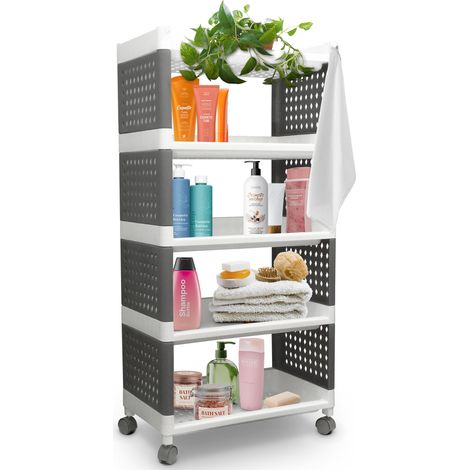 Regal MagicHome Rolly, Kunststoff, 5 Ablagen, 49x29x97 cm, auf Rädern (1/5)