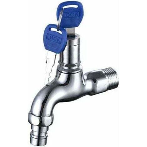 Diebstahlsicherer Wasserhahn für den Außenbereich, diebstahlsicherer Messingwasserhahn, abschließbarer Außenwasserhahn, für die Waschmaschine im Garten. (1/4)