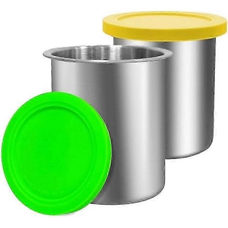 Récipients et couvercles en acier inoxydable de 710 ml (24 oz), lot de 2, compatibles avec les sorbetières Ninja Creami série NC500, NC501 et CN501CO Deluxe. (1/5)