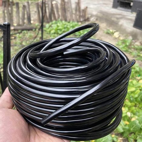 Tuyau d'arrosage micro-irrigation PVC 4/7mm, 20 mètres, pour jardin, pelouse, balcon, système goutte-à-goutte, aspersion domestique. (1/2)