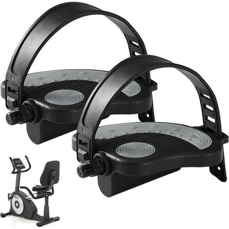 2 Pièces Pédales De Vélo D'appartement, 9/16 Pédales De Vélo Stationnaires, Pédales De Vélo sous Le Bureau, pour Vélo D'appartement Dynamomètre Vélo De Spinning Pédales D'intérieur (1/5)