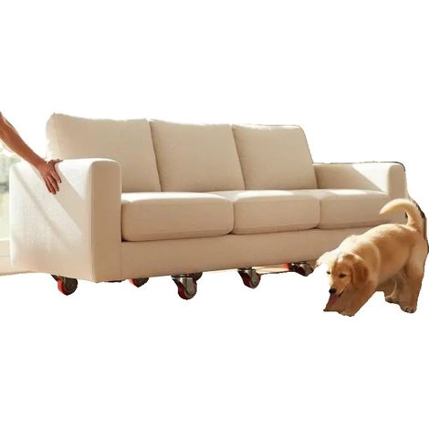 Carro para muebles, diseño robusto, ruedas giratorias de 360°, rojo. (1/2)
