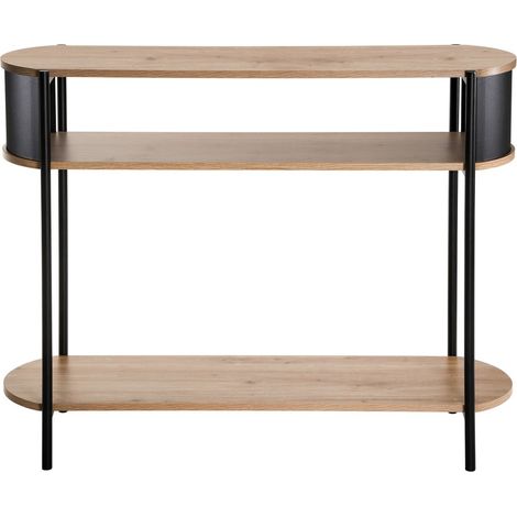 CALICOSY - Console 3 niveaux avec flancs en métal noir L100 cm - EKLO (1/5)