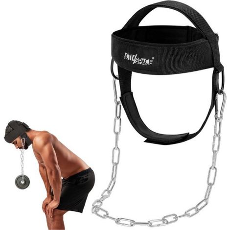 Ceinture D Exercice Pour Le Cou - 5 Cm De Largeur - Tour De Tete 54 A 62 Cm - Chaine Acier 72 Cm - Charge Max 160 Kg - 1 Piece (1/5)