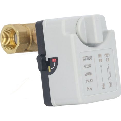 Vanne à billes motorisée 2 fils 2 voies auto manuelle ouverte par défaut DN20 220V pour régulation, laiton ABS, filetage 3/4po, IP54 (1/5)