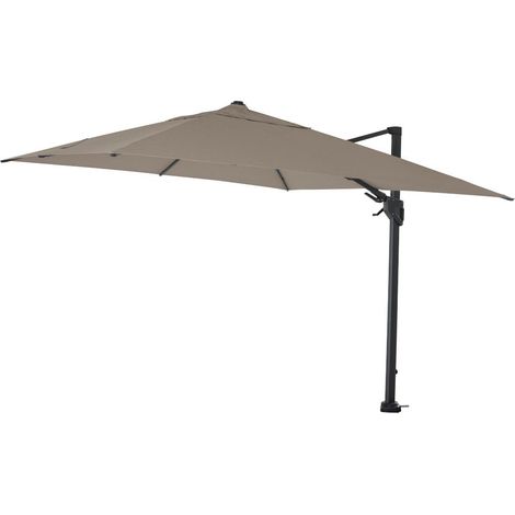 PINO N+ Ampelschirm 300x300 cm taupe-meliert Gestell Alu anthrazit, Streben Aluminium, Bezug 100% Polyester, 280/m² taupe-meliert, UPF 50+ (1/4)