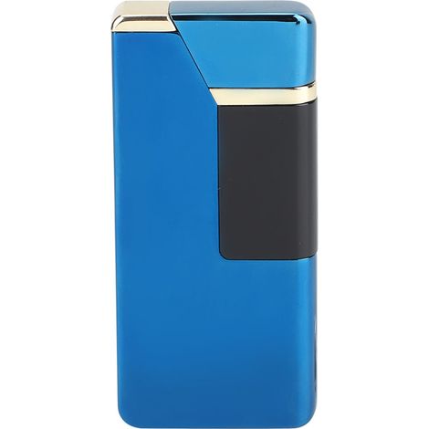 Briquet Double Arc Ultra Fin Rechargeable - Cadeau Homme Bleu (1/5)
