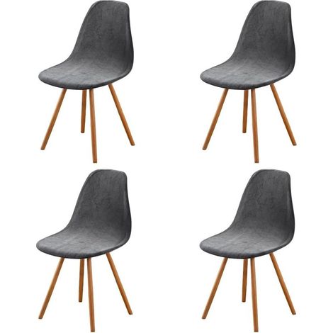 Set mit 4 dehnbaren grauen skandinavischen Esszimmerstuhlhussen, universelle Samtbezüge ohne Armlehnen für Wohnzimmer, Küche und Wohnaccessoires