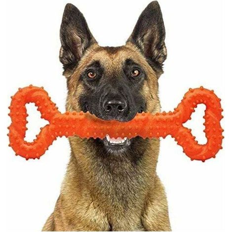 Un jouet pour chien indestructible conçu spécialement pour les grands chiens qui aiment mâcher un jouet à mâcher puissant un jouet interactif (orange). (1/5)