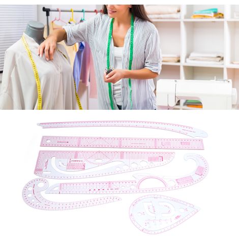 Set de 7 règles à courbes françaises pour couture et patronage débutants taillors designers [Ruler Kit] + [Curve] [7 pièces]